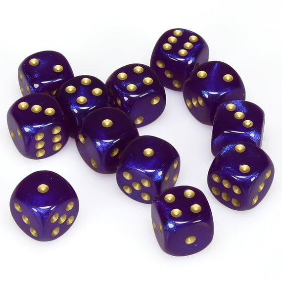 Dice: Borealis Royal Purple/gold 16mm Dice Block (CHX 27787)