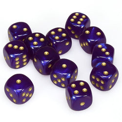 Dice: Borealis Royal Purple/gold 16mm Dice Block (CHX 27787)