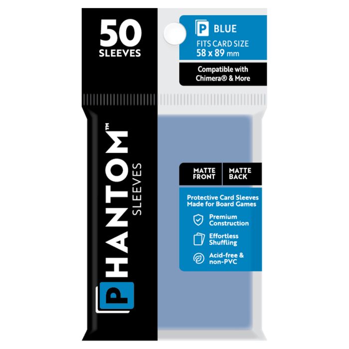 Deck Protector: Phantom Sleeves: Matte/Matte Blue Size (58mmX89mm) (50)