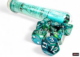 Chessex: Lustrous Neptune/Grey 7-Die Set with Bonus Die (CHX 30072)