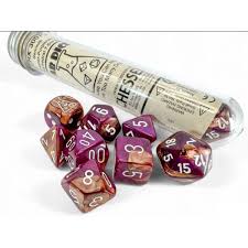 Chessex: Gemini Copper Purple/White 7-Die Set with Bonus Die (CHX 30071)