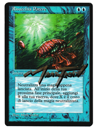 Mana Drain (Italian) (Shadow Signed) [Legends] (Actual Scans)
