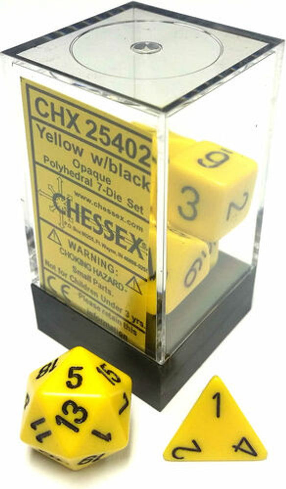 Chessex: Opaque Yellow/Black Polyhedral (CHX25402)