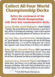2002 World Championships Ad [World Championship Decks 2002]