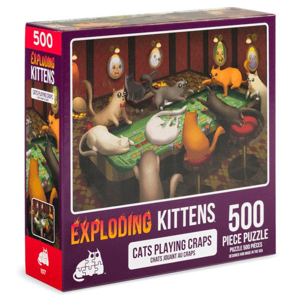 Cats Playing Craps Exploding Kittens Puzzle (500 pc)