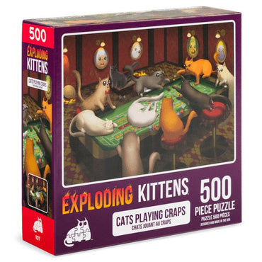 Cats Playing Craps Exploding Kittens Puzzle (500 pc)