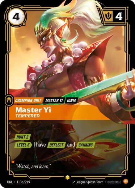 Master Yi, Tempered (Alternate Art) (113a/219) [Unleashed]