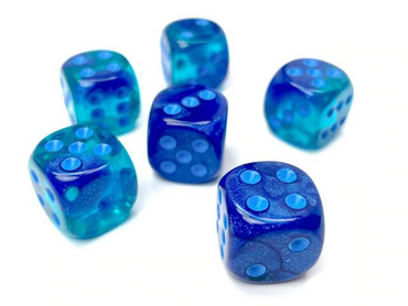 Dice: Gemini Blue-Blue/Light Blue 16mm Dice Block (CHX 26663)