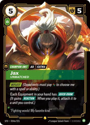 Jax, Unmatched (Alternate Art) (054a/221) [Spiritforged]