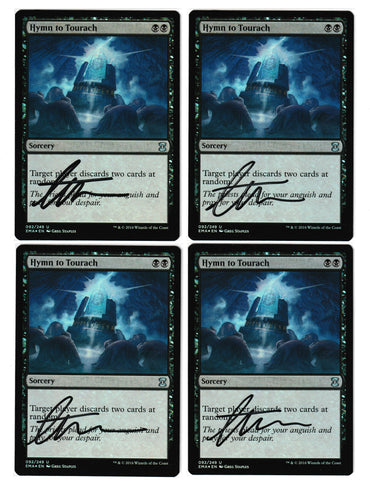 Hymn to Tourach - Foil Signed Playset [Eternal Masters]