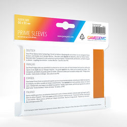 Gamegenic: Prime Sleeves Standard Size - Orange (66 x 91mm)