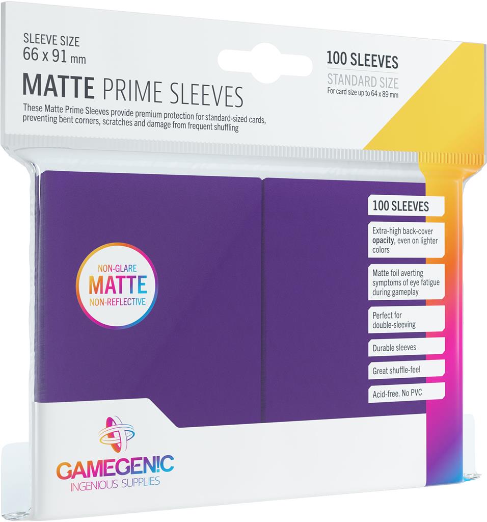 Gamegenic: MATTE Prime Sleeves Standard Size - Purple (66 x 91mm)