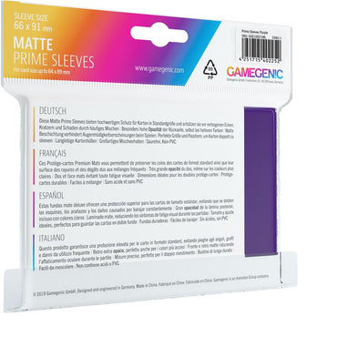 Gamegenic: MATTE Prime Sleeves Standard Size - Purple (66 x 91mm)