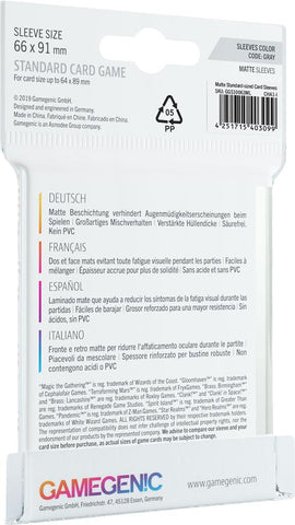 Gamegenic: Matte Sleeves - Standard Card Game (66 x 91 mm)