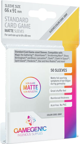 Gamegenic: Matte Sleeves - Standard Card Game (66 x 91 mm)
