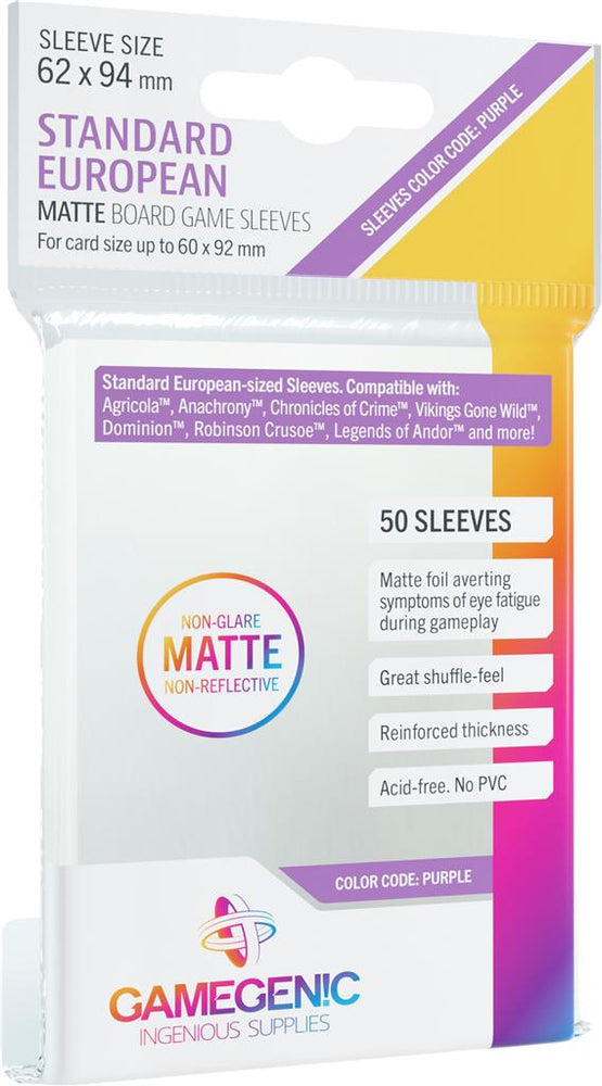 Gamegenic: Matte Sleeves - Standard European (62x94mm)