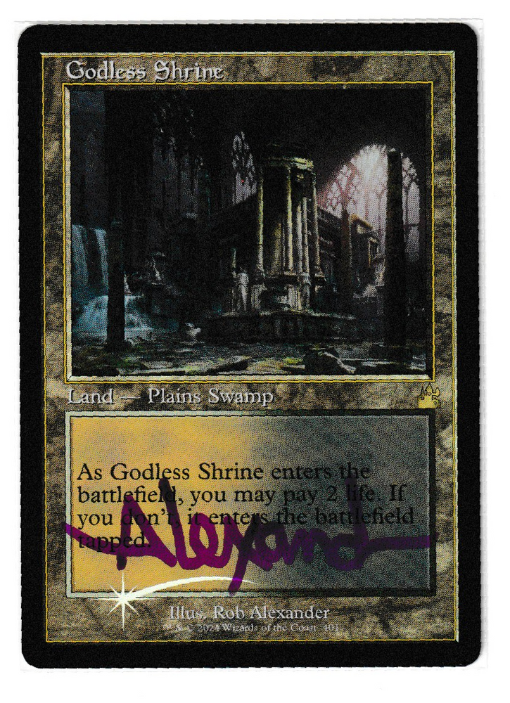 Godless Shrine (Retro) (Signed) [Ravnica Remastered]