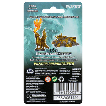 D&D Nolzur's Marvelous Miniatures: Gold Dragon Wyrmling & Small Treasure Pile (Wave 11)