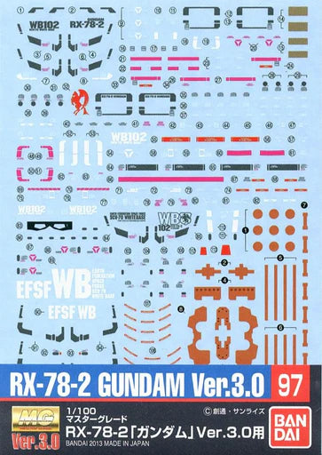 Gundam: Decal #097 for 1/100 MG RX-78-2 Gundam ver.3.0