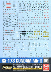 Gundam: Decal #102 for 1/144 RG #08 Gundam Mk-II A.E.U.G. ver.