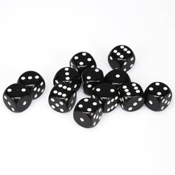 Chessex: Opaque Black/White 16mm Dice Block (CHX 25608)