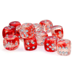 Dice: Nebula Red/Silver 16mm Dice Block (CHX 27754)