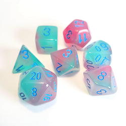 Chessex: Gemini Polyhedral Gel Green-Pink/Blue Luminary (CHX 26464)