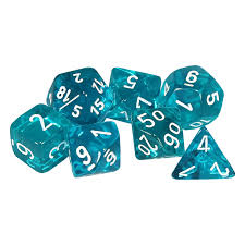 Chessex: Transluscent Polyhedral Teal/White (CHX 23085)