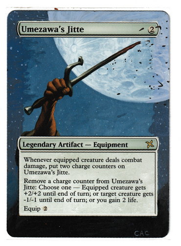 Umezawa's Jitte [Betrayers of Kamigawa] (Altered) (CAC Alters) (Actual Scans)
