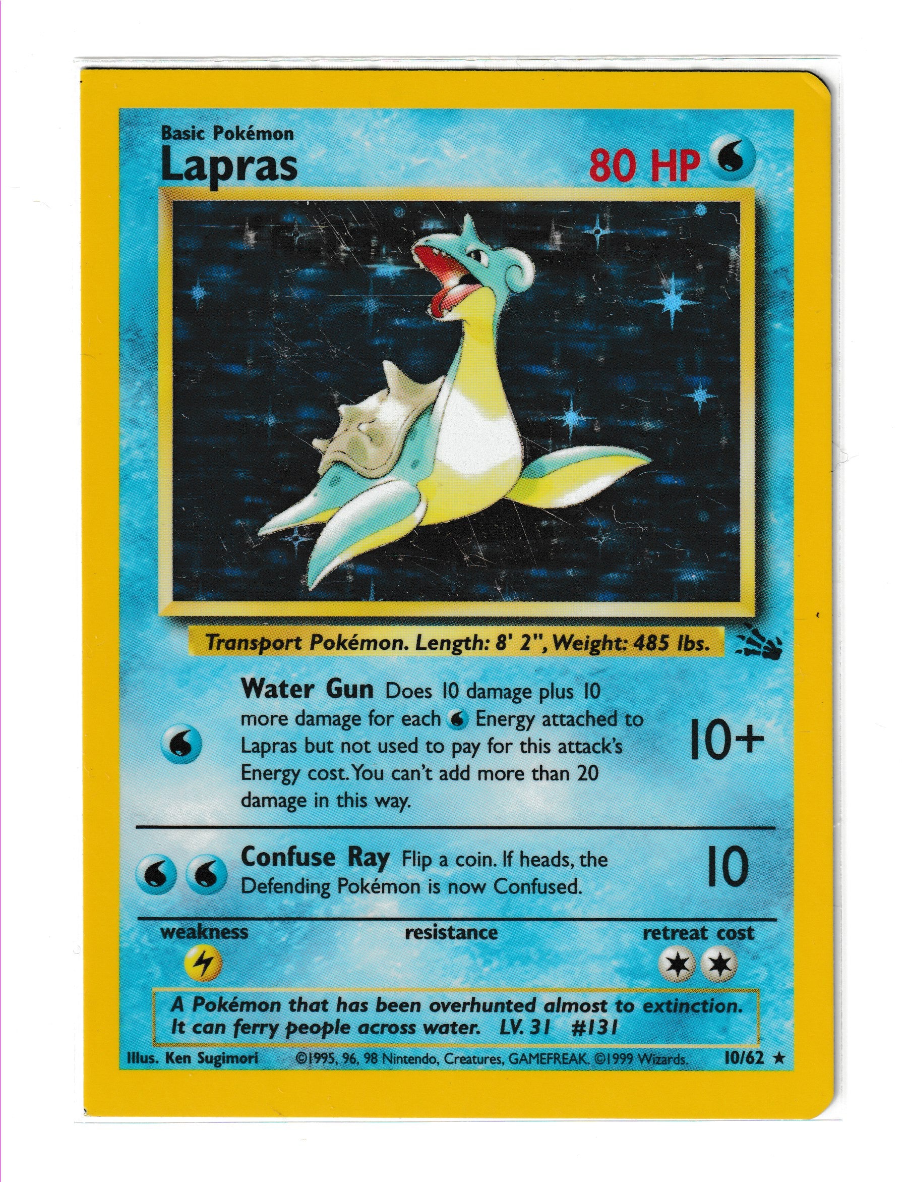 Lapras (10/62) MISPRINT!! Square Corners [Fossil Unlimited]
