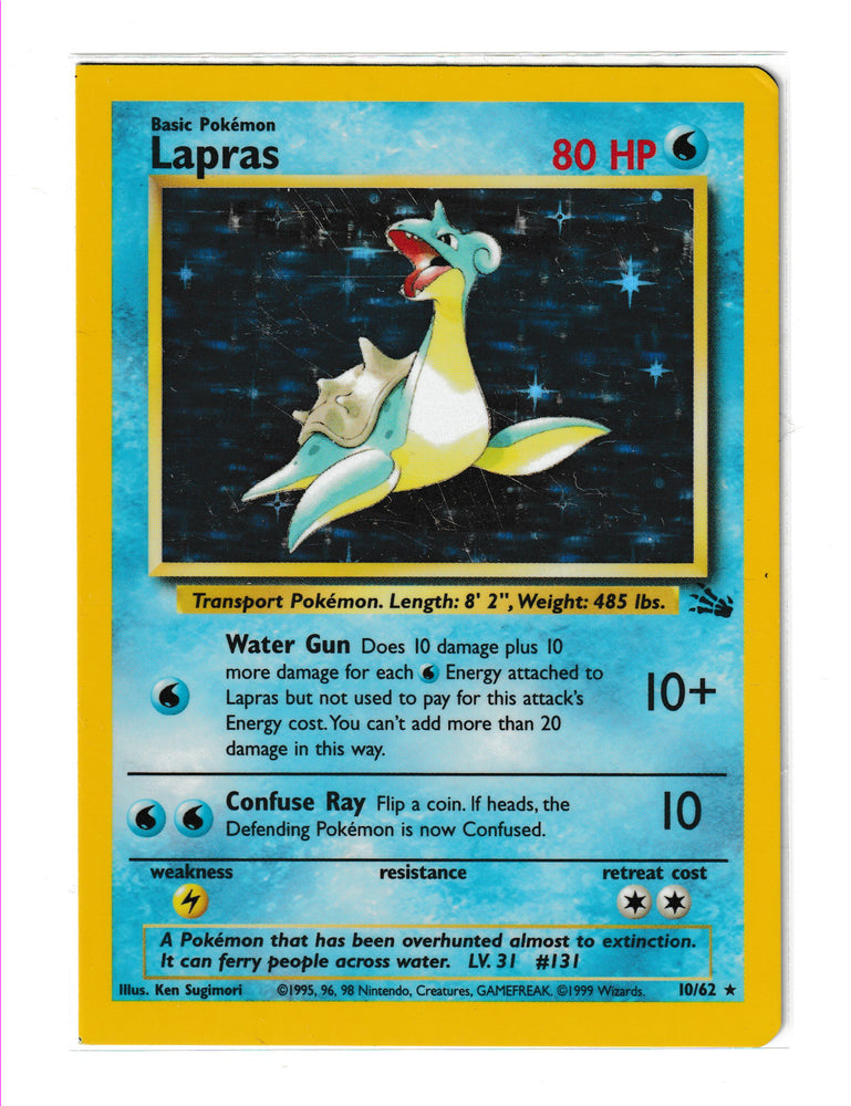 Lapras (10/62) MISPRINT!! Square Corners [Fossil Unlimited]