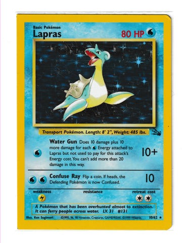 Lapras (10/62) MISPRINT!! Square Corners [Fossil Unlimited]
