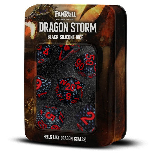 Dragon Storm: Black Dragon Scales Silicone Dice (7 set)