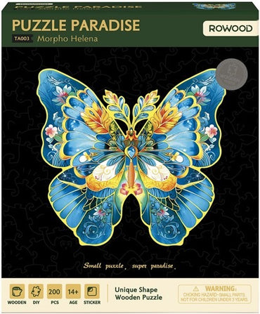 Morpho Helena Butterfly Wooden Puzzle (200 pc)