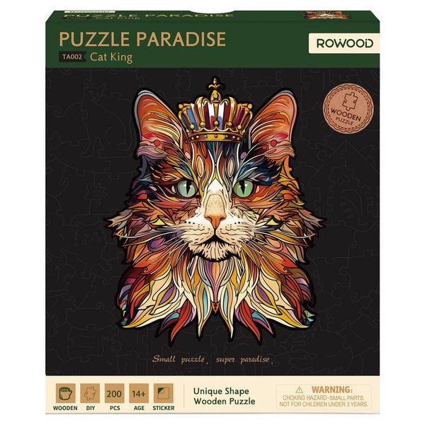Cat King Wooden Puzzle (200 pc)