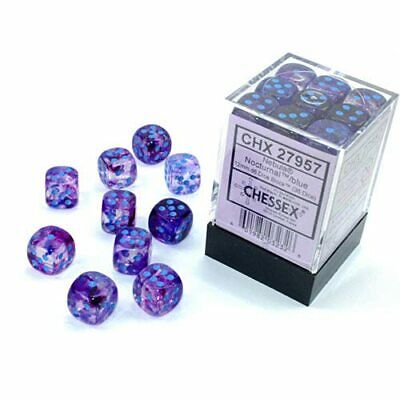 Chessex: Nebula Nocturnal/Blue Luminary 12mm Dice Block (CHX 27957)