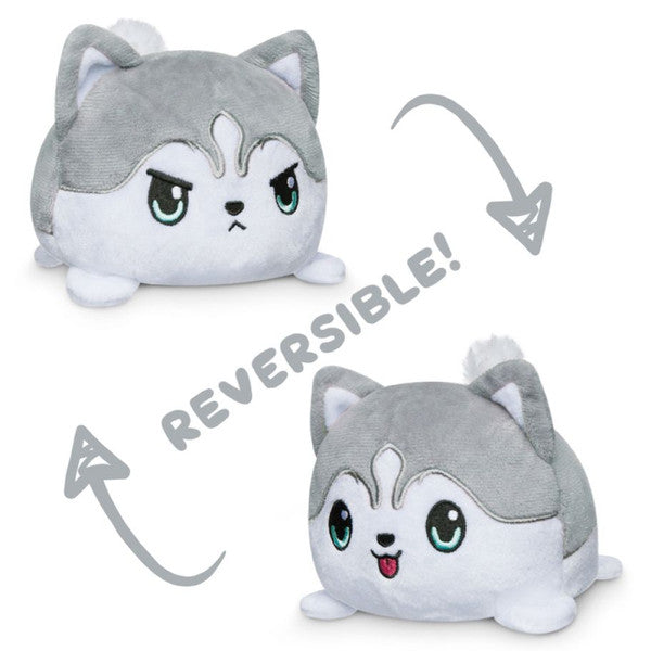 Plushie: Reversible Husky - Happy Gray & Angry Gray