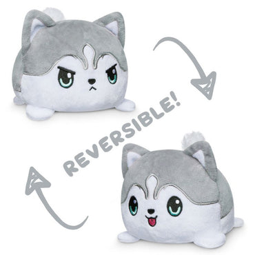 Plushie: Reversible Husky - Happy Gray & Angry Gray