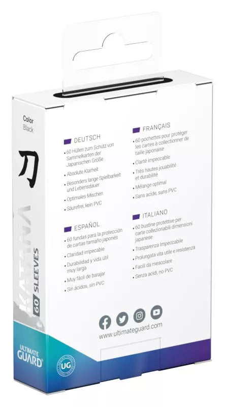 Ultimate Guard: Katana Sleeves - Japanese Black 60-count