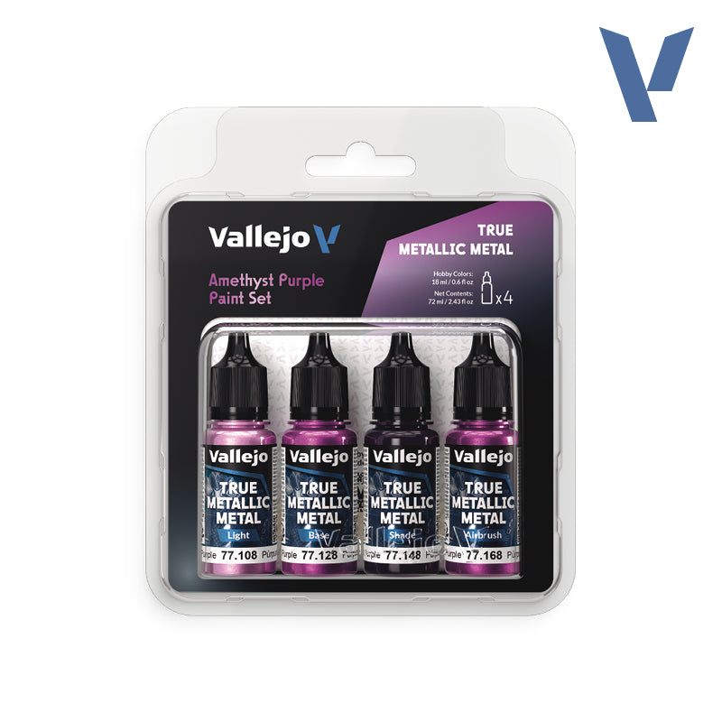 Vallejo True Metallic Metal Set: Amethyst Purple (4 Color Set) (18 ml)