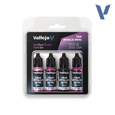 Vallejo True Metallic Metal Set: Amethyst Purple (4 Color Set) (18 ml)