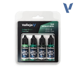 Vallejo True Metallic Metal Set: Dusken Green (4 Color Set) (18 ml)