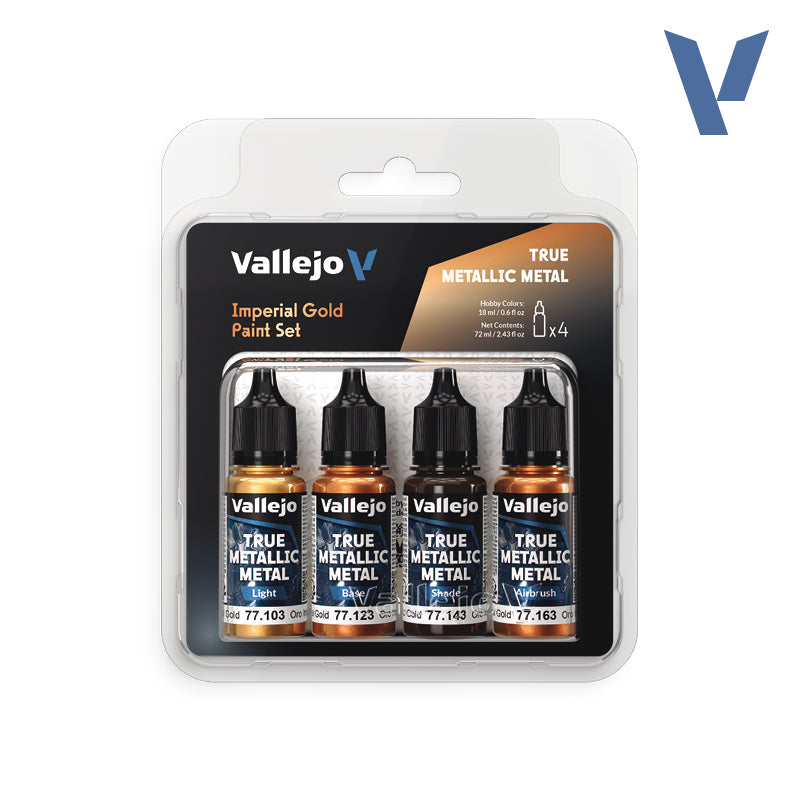 Vallejo True Metallic Metal Set: Imperial Gold (4 Color Set) (18 ml)