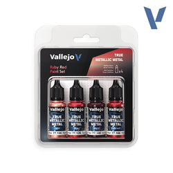 Vallejo True Metallic Metal Set: Ruby Red (4 Color Set) (18 ml)