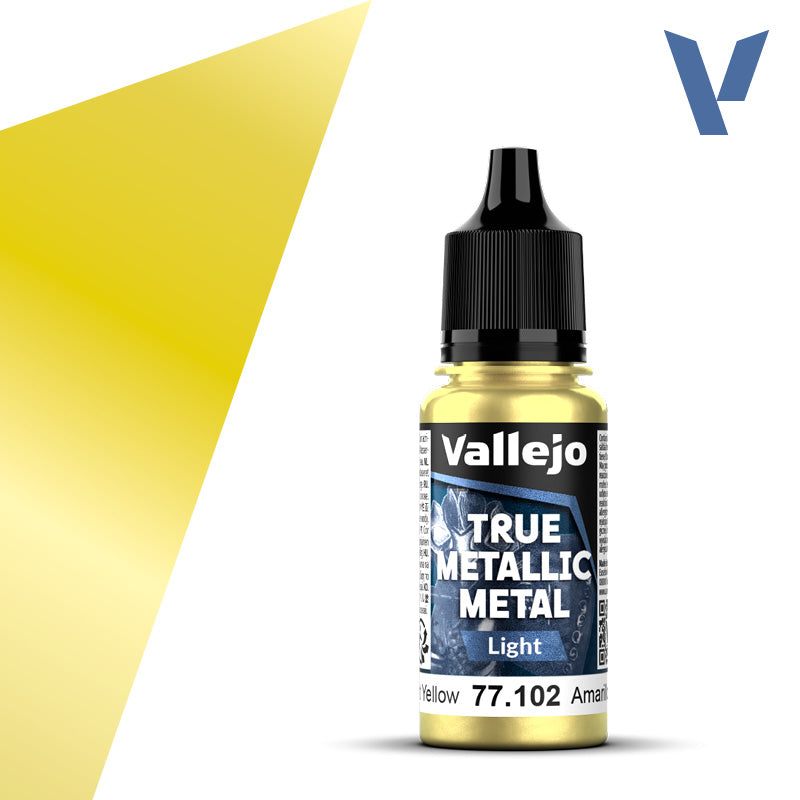 Vallejo True Metallic Metal: Light - Radiant Yellow (18 ml)