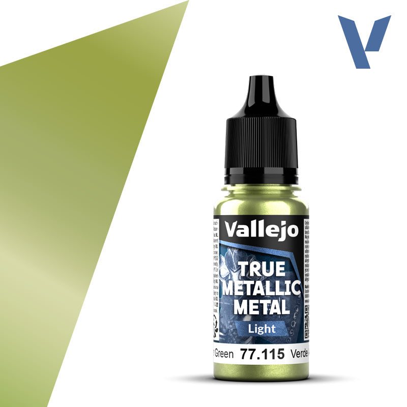 Vallejo True Metallic Metal: Light - Amber Green (18 ml)