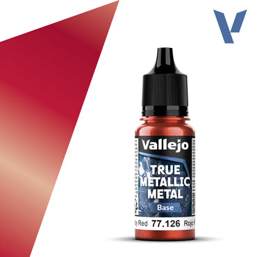 Vallejo True Metallic Metal: Base - Ruby Red (18 ml)