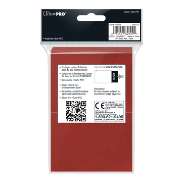 Ultra PRO: Standard 100ct Sleeves - PRO-Gloss (Red)