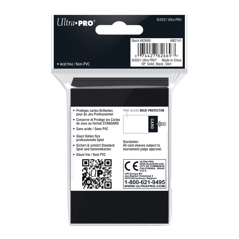 Ultra PRO: Standard 50ct Sleeves - PRO-Gloss (Black)