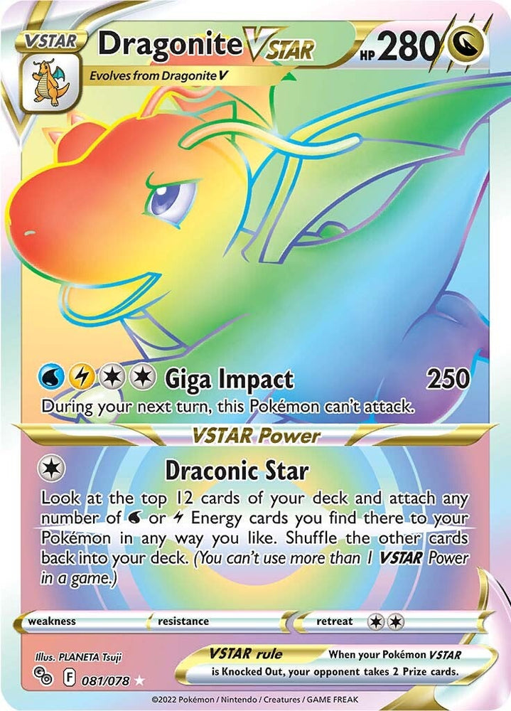 pokemon go dragonite v card VSTAR - Pokmon - 081/078 Listed cards may have imperfections. Dragonite V: Unnatural Price Spikes